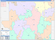 Custer Wall Map Color Cast Style