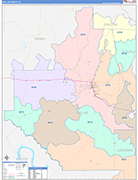 Dallas Wall Map Color Cast Style