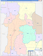 Dallas Wall Map Color Cast Style