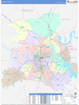 Davidson County Wall Map Color Cast Style