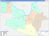 Daviess County Wall Map Color Cast Style