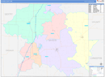 Daviess County Wall Map Color Cast Style