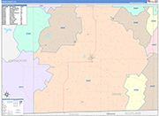 Davis County Wall Map Color Cast Style