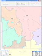 Dawes County Wall Map Color Cast Style