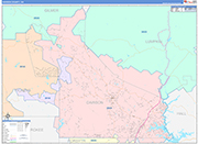 Dawson County Wall Map Color Cast Style