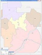 Dawson County Wall Map Color Cast Style
