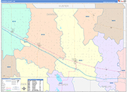 Dawson County Wall Map Color Cast Style