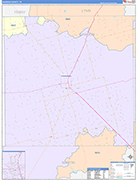 Dawson County Wall Map Color Cast Style