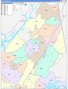 DeKalb County Wall Map Color Cast Style