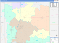 DeKalb County Wall Map Color Cast Style