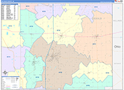 DeKalb Wall Map Color Cast Style