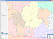 DeKalb County Wall Map Color Cast Style