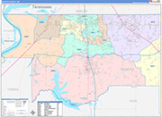 DeSoto County Wall Map Color Cast Style