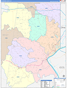 Dearborn Wall Map Color Cast Style