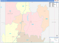 Decatur County Wall Map Color Cast Style