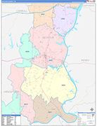 Decatur County Wall Map Color Cast Style