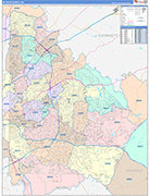 Dekalb County Wall Map Color Cast Style