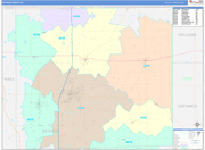 Dekalb County Wall Map Color Cast Style