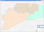 Denali County Wall Map Color Cast Style