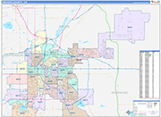 Denver County Wall Map Color Cast Style