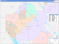 Desoto County Wall Map Color Cast Style