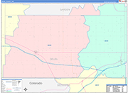 Deuel County Wall Map Color Cast Style