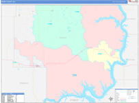 Dewey County Wall Map Color Cast Style