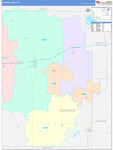 Dickinson County Wall Map Color Cast Style