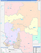 Dickinson County Wall Map Color Cast Style