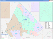 Dillon County Wall Map Color Cast Style