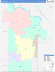 Dixon County Wall Map Color Cast Style