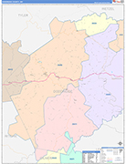 Doddridge County Wall Map Color Cast Style