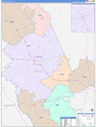 Dodge County Wall Map Color Cast Style