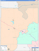Donley County Wall Map Color Cast Style