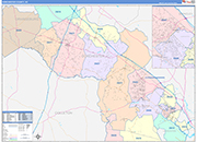 Dorchester County Wall Map Color Cast Style