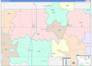 Douglas County Wall Map Color Cast Style