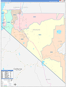 Douglas County Wall Map Color Cast Style