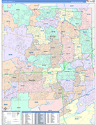DuPage County Wall Map Color Cast Style