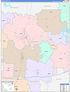 Dubois Wall Map Color Cast Style