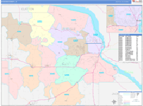 Dubuque County Wall Map Color Cast Style