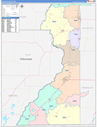 Dunklin County Wall Map Color Cast Style