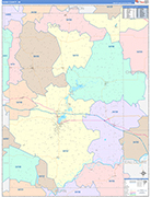 Dunn County Wall Map Color Cast Style