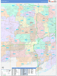 Dupage County Wall Map Color Cast Style