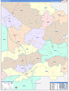 Duplin County Wall Map Color Cast Style