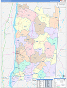 Dutchess Wall Map Color Cast Style