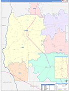 Early County Wall Map Color Cast Style