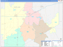 Eastland County Wall Map Color Cast Style