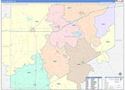 Eastland County Wall Map Color Cast Style