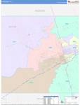Ector County Wall Map Color Cast Style