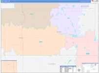 Eddy County Wall Map Color Cast Style